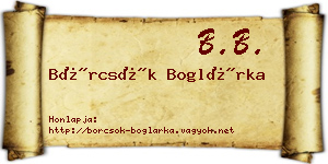 Börcsök Boglárka névjegykártya