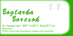 boglarka borcsok business card